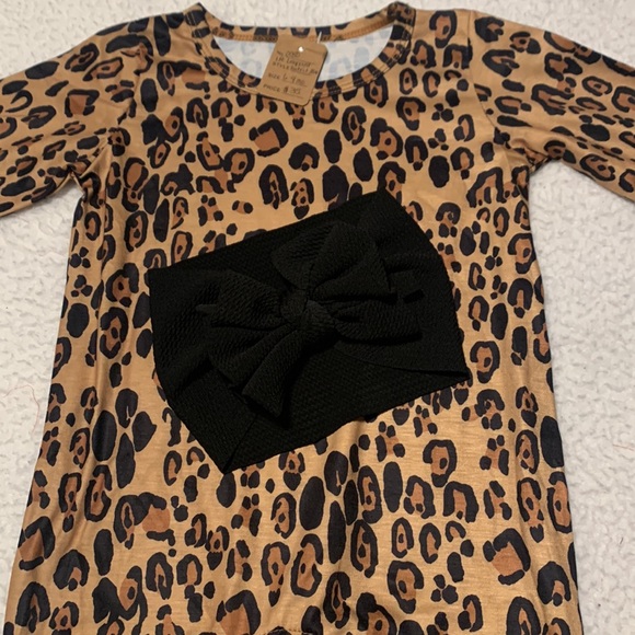 Boutique 1PC Leopard Print Outfit with Headband, NWT’s, Size 6-9 Months - Picture 2 of 10